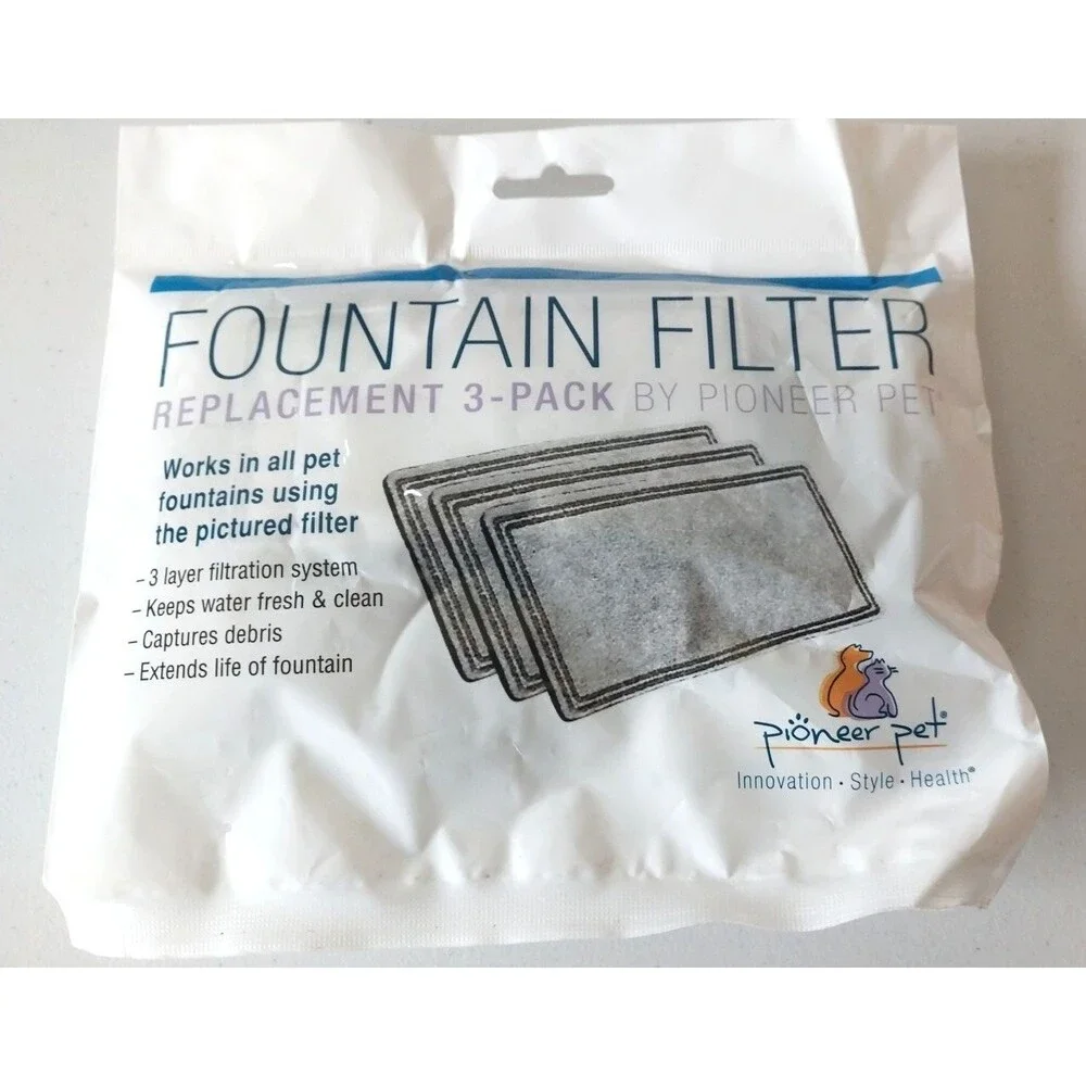 Set of 2 - NEW REPLACEMENT 3 PACK FOUNTAIN FILTER BY PIONEER PET # 3003
